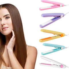 Mini hair curler and straightener styling hair