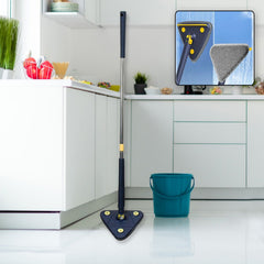 360 degree rotatable triangle cleaning mop with stainless steel handle