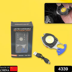 Compact keychain flashlight emitting bright white light