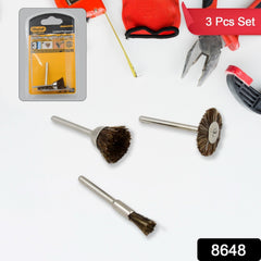 3 Pcs brass wire wheels with different brush shapes