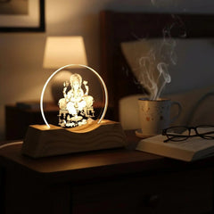3D Illusion effect showing Lord Ganesha acrylic LED lamp lit