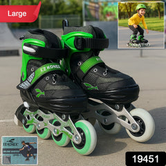 Close-up of inline skating shoes