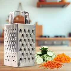 Compact stainless steel 4-in-1 grater gadget