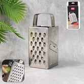 Supermom stainless steel 4-in-1 grater and slicer front view