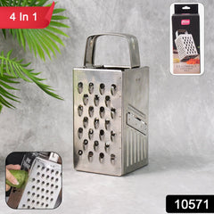 Supermom stainless steel 4-in-1 grater and slicer angled view