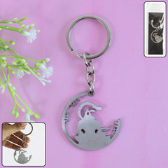 Jai Shri Ram Metal Keychain with Hanuman silhouette