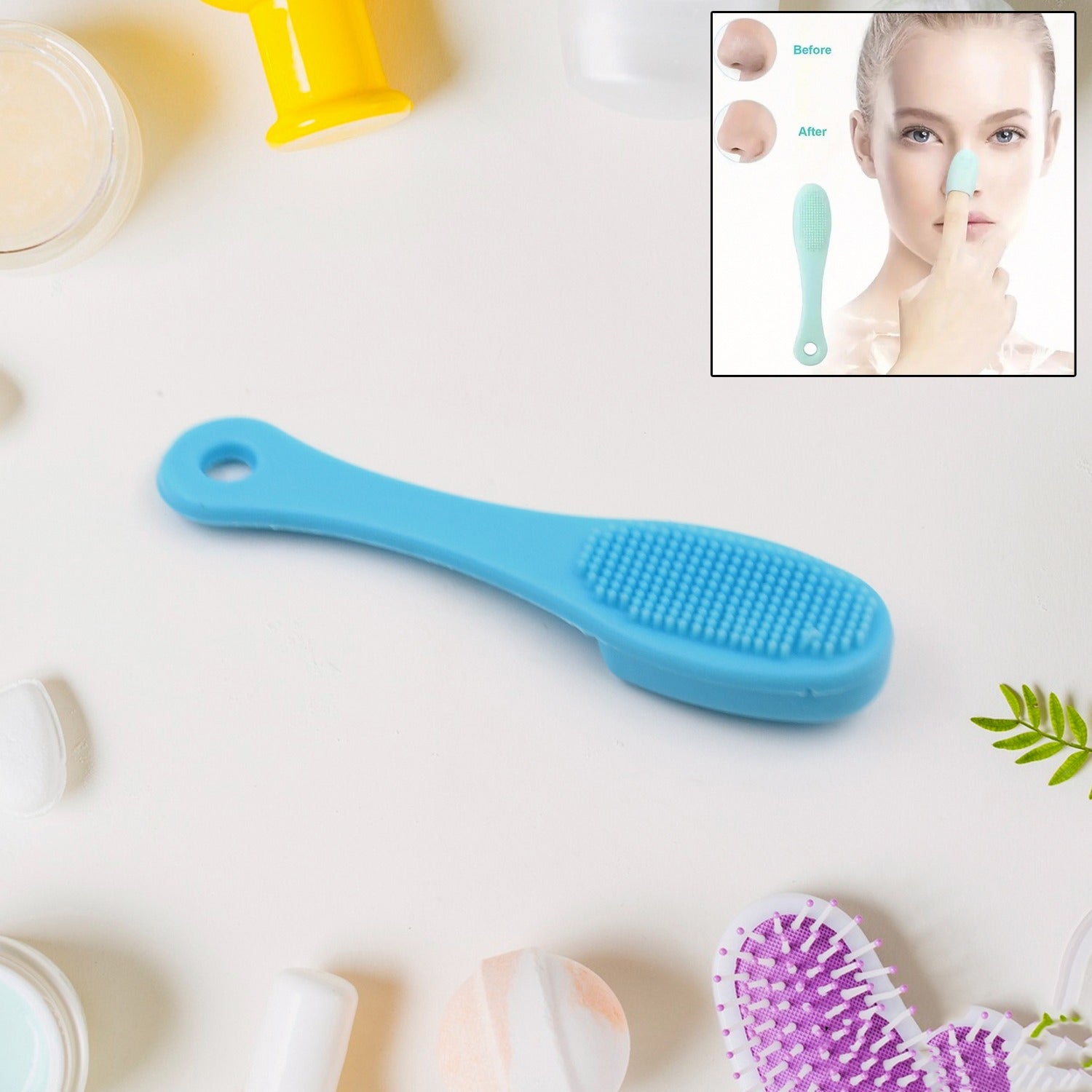 Silicone Finger Brush Facial Cleansing Scrubber in hand