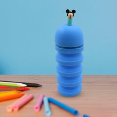 Silicone telescopic pencil case with zipper closure