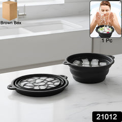 Ice facial treatment bowl with built-in tray