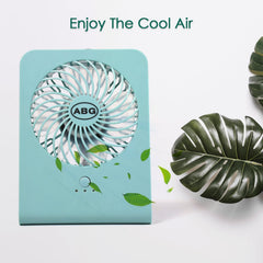 Side view of portable desk fan