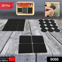 Rubber pads protecting furniture legs from floor damage