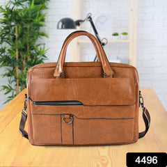 Business Briefcase with Front Zip Pocket and Handle