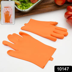 Close-up of finger protector on thumb knife glove