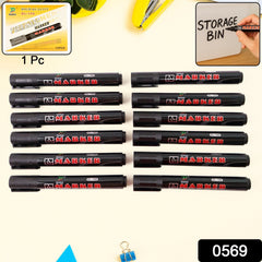 Close-up of black ink whiteboard marker bullet tip