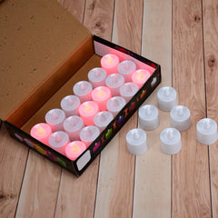 Pack of 24 Red LED Flameless Tealight Candles for home decoration