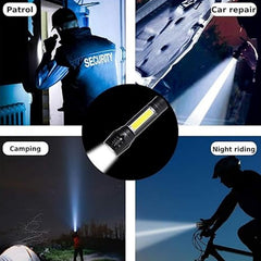 Bright LED flashlight beam illumination