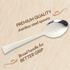 Single dining spoon with oval bowl