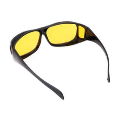 Night vision driving glasses showing side protection lenses