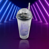 Space-themed insulated tumbler with LED light and straw