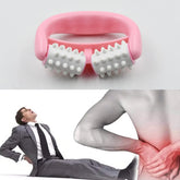 Plastic 2-roller massage roller with ergonomic handle