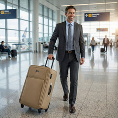 Luggage set packed and rolled on smooth wheels