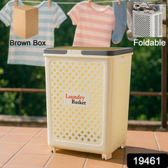 DeoDap Large Foldable Laundry Basket Wheels - lifestyle