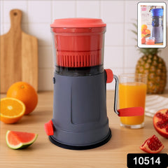 Manual fruit juicer showing long handle