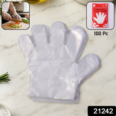 Disposable Plastic Gloves in use