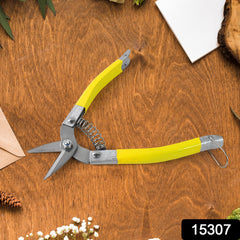 Garden snip pruning scissor cutting small plants