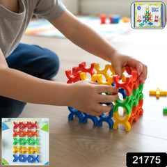 Children Building With Construction Blocks Set