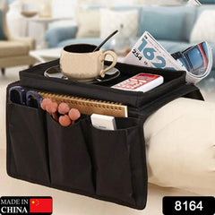 Black sofa armrest organizer with magazine holders