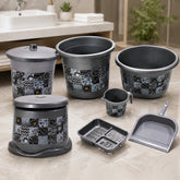 Large Capacity Plastic Bathroom Set of 7Pieces (1pc Big Tub, 1pc bucket,1pc , 1pc Mug, 1pc Soap Case, 1pc , 1pc Stool)