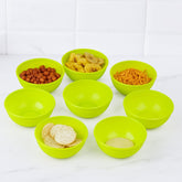 Multipurpose small plastic bowls set of 8 stacked neatly