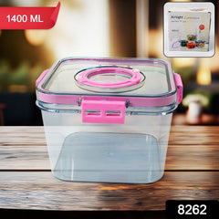 Plastic container storing fresh fruits and vegetables