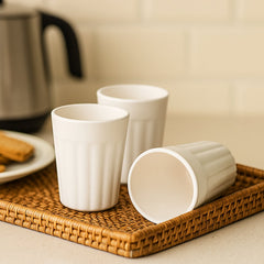 3-piece set of small reusable plastic coffee and tea cups