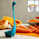 Multifunctional silicone soup strainer spoon with long handle