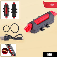 Close-up of red LED bicycle tail light on seat post
