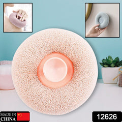 Bath sponge showing silicone massage particles