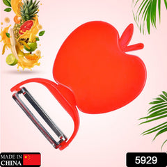 Close-up of stainless steel serrated blade on folding peeler