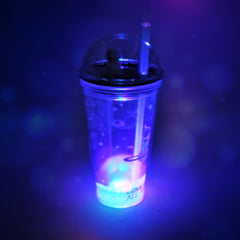 Plastic double wall tumbler with astronaut design and LED light
