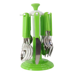 Rotating stand holding cutlery set