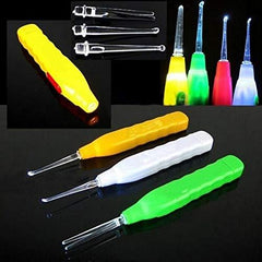 LED Flashlight Earpick with tweezer and two spoon sizes