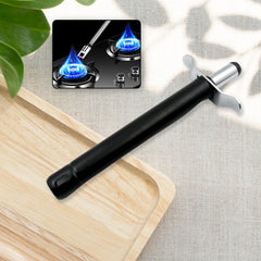 Gas lighter laying flat showing ergonomic handle
