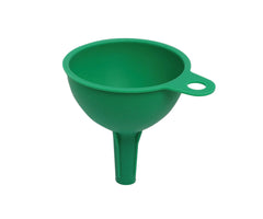 Silicone funnel showing hanging flap with hole