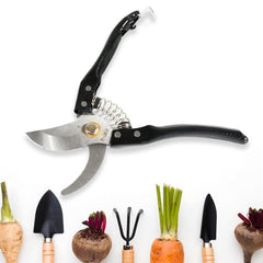 Garden pruning shears in plastic casing