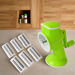 6 in 1 Multi functional Vegetable Cutter & Slicer Hand Machine Cutting, Slice, Cut Thick, Cut Silk All in one Γ’β¬βVegetable Chopper Cutter & Slicing Cutter Barrel - Vegetable Grater with 6 Removable Blades