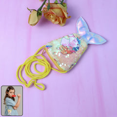 Mermaid Tail Kids Sling Bag with Colorful Reversible Sequins