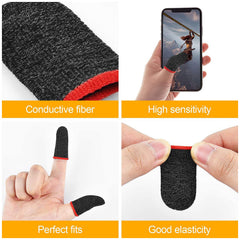 Anti-slip gaming finger sleeves for mobile touchscreens
