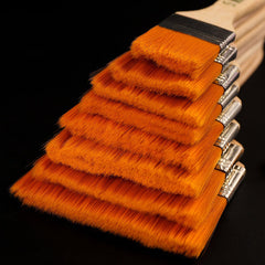 Artistic flat paint brushes set of 12 on white background