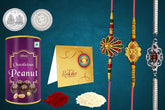 (K3_306+307+C9_EP Multicolor Bracelet/Rakhi & Chocolate Peanuts | Rakhi for brother with gift | bracelets for men stylish | rakhi combo for brother | Rakshabandhan gift |